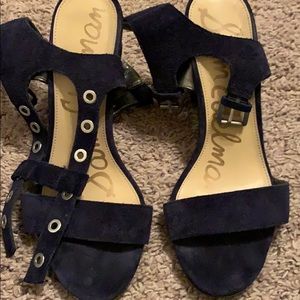 Dark navy suede sandal